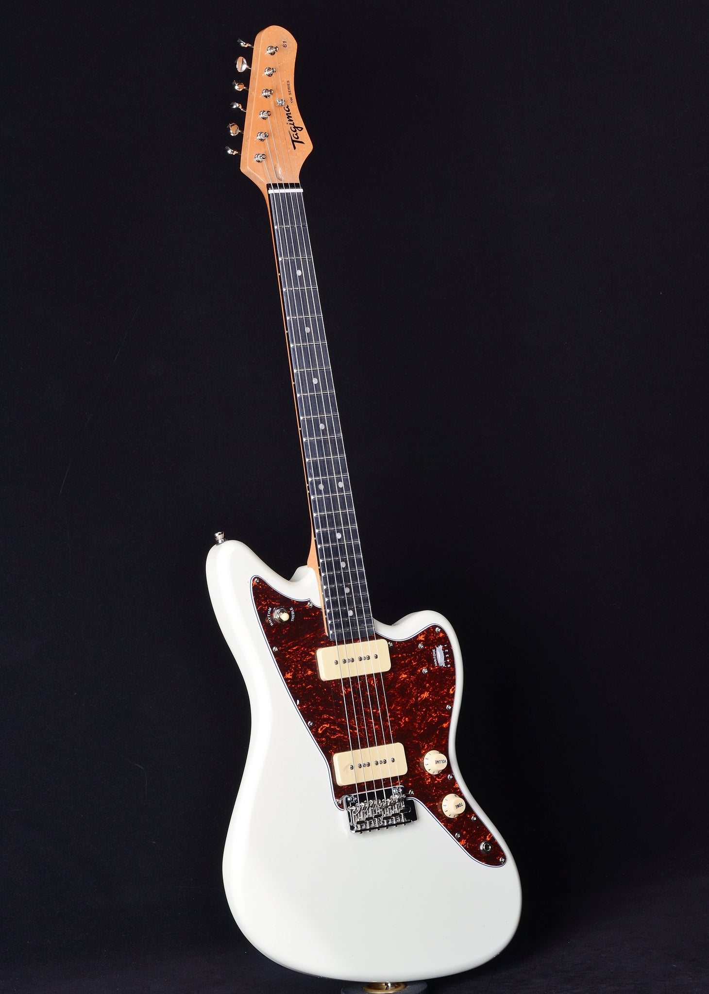 Tagima TW-61E Jazzmaster - Olympic White/Tortoiseshell for sale at