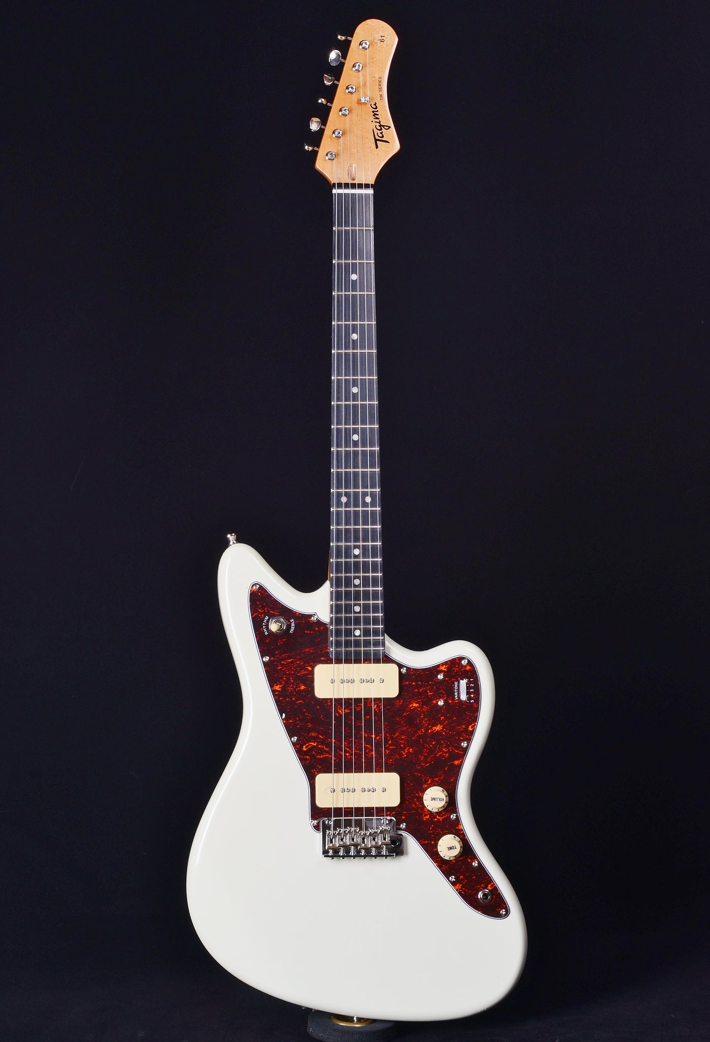 Tagima TW-61E Jazzmaster - Olympic White/Tortoiseshell for sale at